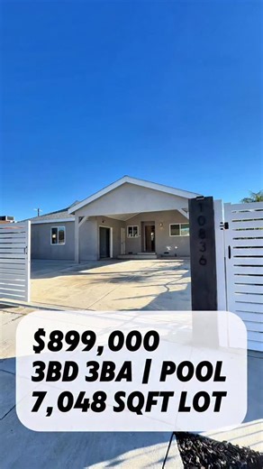 $899,000 3 bed 3 bath house with pool and converted garage for sale 7,048sqft lot #sunvalleyhomes #burbankhomes #northhollywood #nohowest #burbankca 10836 Keswick Sun Valley, CA 91352 Video by Seda Stepanyan DRE 02222453 seda@jhagents.com Listed by Mania Arakelian | Tooyn Homes - Seda Stepanyan