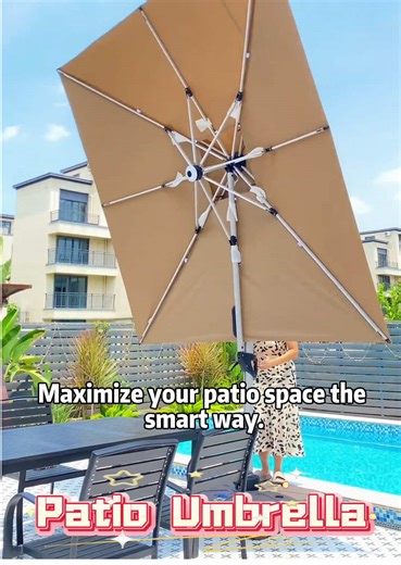 Finally, a patio umbrella that shades WITHOUT a center pole getting in your way! ☀️✨ This large rectangle cantilever umbrella floats above your seating area, creating uninterrupted shade for your entire outdoor space. The offset design means you can position it anywhere—over your dining table, lounge chairs, or poolside—without that annoying center pole blocking the view. 360° rotation and windproof construction mean it's built for real outdoor living. #CantileverUmbrella #PatioShade #OffsetUmbr