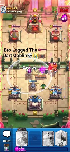 Bro Logged The Dart Goblin🤣👍🏻 #shorts #clashroyale