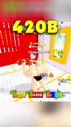 Roblox +1 Muscle to Arm Wrestle 420B power #roblox