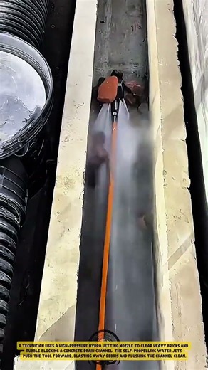 Clearing Drain Blockages using High-Pressure Hydro Jetting - Good Tools and Machinery in Daily Work