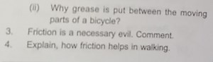 Why grease is put between the moving parts of a bicycle?Fricti... | Filo