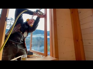 Installing Window Trim And Finishing Up The Loft In My OFF GRID CABIN!!!