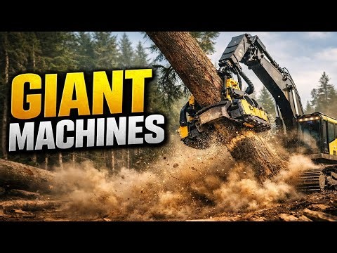 Heavy Machinery Giants Working Together | Epic Timber Harvesting Documentary 8K