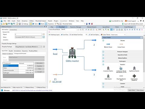 Methane Steam Reforming Reaction in Gibbs Reactor Using DWSIM//LEC 05