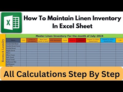 Housekeeping Monthly Linen Inventory Sheet | Housekeeping Report| ‪@SuccessinHousekeepingByVijay‬