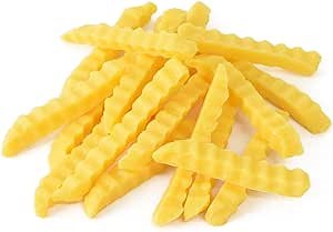 Fake French Fries Wave Shape Simulation Artificial Food Play Food Model Kitchen Decoration 20 pcs