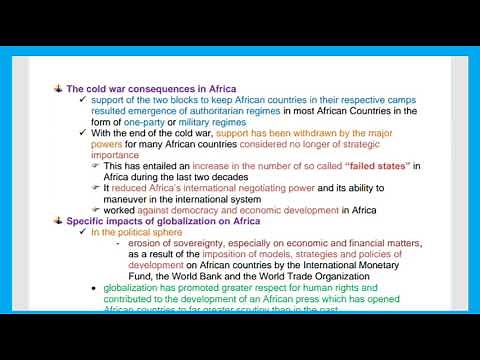 Globalization and its impacts on Africa