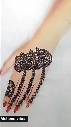Elegant Rose Mehndi for Beginners | Quick Back Hand Design♥️