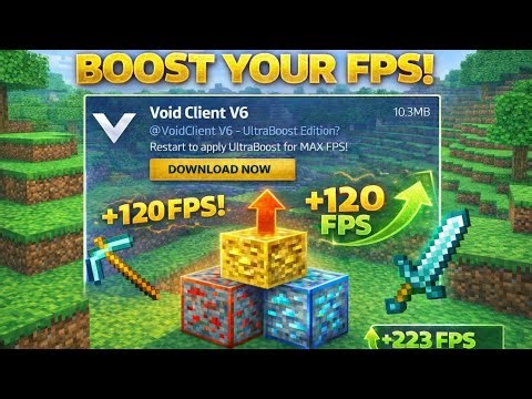 The Best FPS BOOST Mod For MCPE 1.21+ (NO LAG + Smooth Gameplay) | Void Client V6