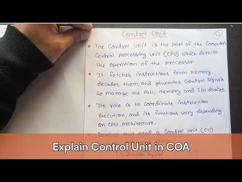 Lec 11 - Explain Control Unit in Computer Organisation and Architecture | CSE GYAN