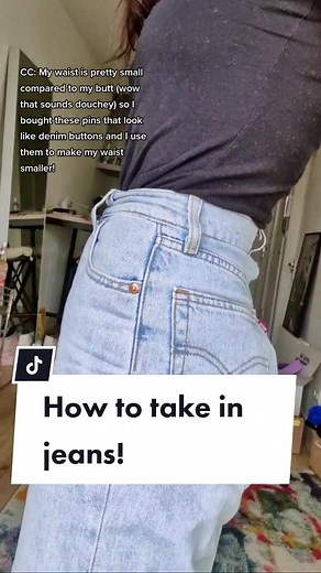 How to Tighten Jeans Waist without Sewing - DIY Hack with Shoelace Cutting