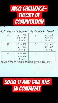 MCQ Challenge-Theory of Computation-Identify CFG #mcq #computerscience #ugcnetcomputerscience