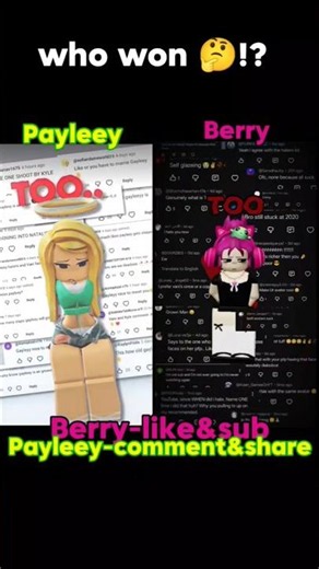 BERRY OR PAYLEE😭 @payleeyy #roblox #trending #viral #shorts #comparison #robloxshorts #robloxmemes