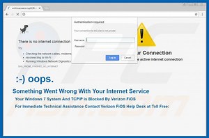 Something Went Wrong With Your Internet Service Scam