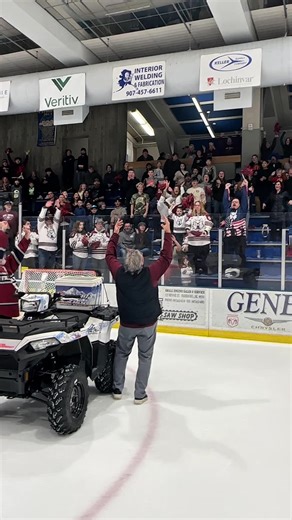 Prof whipping around the ice on the 4-wheeler, the perfect crowd with their Alaska Airlines poms, and a ticket giveaway. Saturday was a great night at the Big Dipper Ice Arena! #GoDogs #Hockey #FairbanksIceDogs #Alaska @NAHL