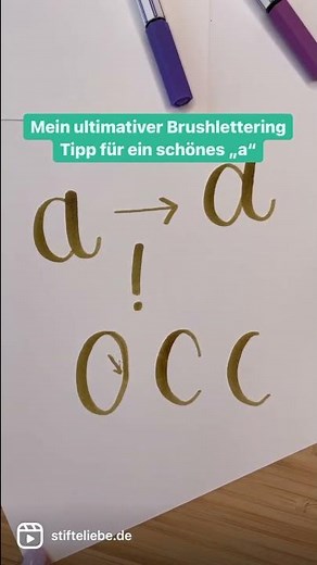 Mordern Calligraphy how to make the little a