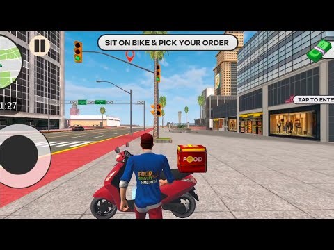 Fast Food Delivery Simulator – Pizza Bike Delivery in Busy City (Android Gameplay)