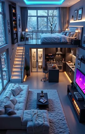 Luxury Loft Apartment Interior! #shorts
