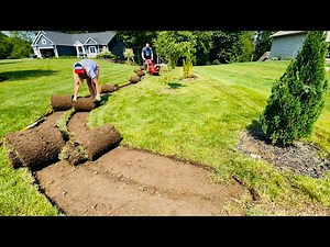 Sod Cutter: digging a new property line garden bed, Installing metal edging, our sod gets a new home