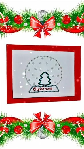 Satisfying Thread Work Christmas Card | Relaxing DIY 🎄 #diy #shorts