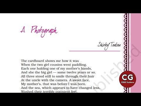 A Photograph Class 11: Master the Poem