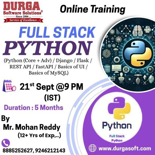 FULL STACK PYTHON Online Training @ DURGASOFT #durgasoftware #fullstackpython #shorts #durgasoft