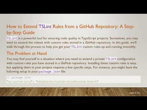 How to Extend TSLint Rules from a GitHub Repository: A Step-by-Step Guide