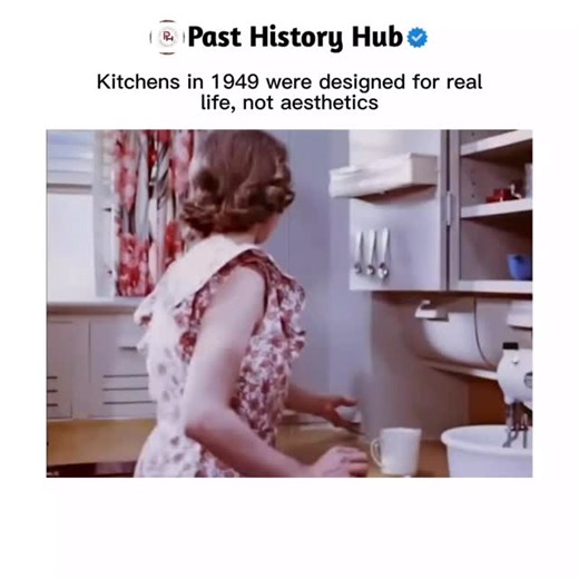Kitchens in 1949 weren’t “old,” they were over-engineered masterpieces solving problems we still haven’t fixed today. 🍞📚 Designers treated the kitchen like the command center of the home. Every inch served a purpose. Nothing wasted. Nothing built for show. They built features that feel ahead of their time, like pull-out pantry racks, rotating corner shelves, dedicated knife and utensil slots, tilt-out bins for baking staples, deep metal drawers for heavy cookware, and sliding prep surfaces tha
