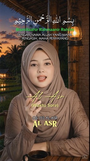 QS 103 AL ASR bacaan wanita dewasa. Transliterasi Latin, Teks Terjemahan Indonesia Al-qur'an juz 30