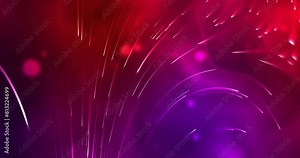 Particle lines motion background. Animation of particles and glowing rays on the colorful neon background. 4K resolution abstract particle animated background .