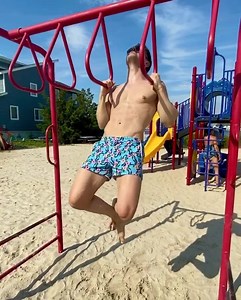 2020: Find a way to convert anything and everything into gym apparatus while socially distancing. Thanks playground. 👌🏻💪🏼🕺🏼 | Tommy DiDario