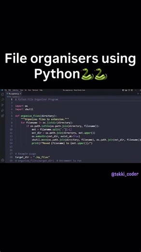 Python Script Organizes Your CHAOTIC Downloads Folder in SECONDS 🤯🔥 #coding #python #pythonprojects