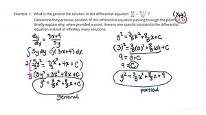 Explaining Why There is Only One Particular Solution of a Differential Equation Passing Through a Point, While the General Solution May Describe Infinitely Many Solutions | Calculus | Study.com