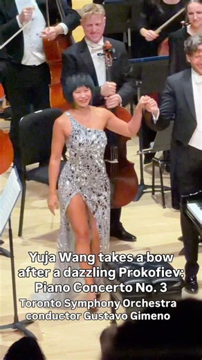 Yuja Wang takes a bow after a dazzling Prokofiev: Piano Concerto No3 with Toronto Symphony Orchestra