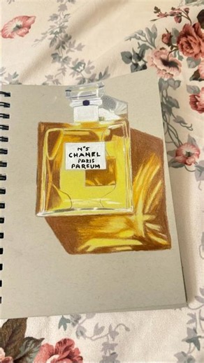 N 5 CHANEL PARFUM realistic pencil drawing