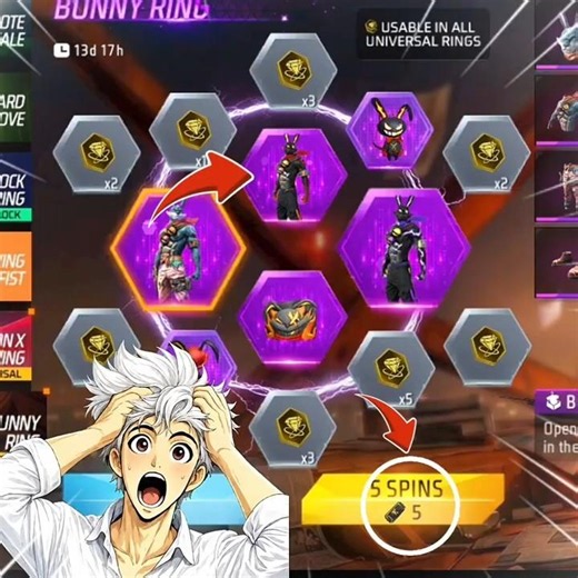 😱💥 Finally I got bunny bundle return 💥 One spin trick today 🔥 #viral #shorts #freefire