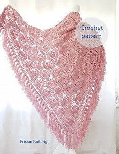 Pineapple Pattern Shawl, Crochet Pattern Triangle Shawl, English Pattern, Pineapple Crochet, Scarf, Skjerf, Schal, Halstørklæde - Etsy