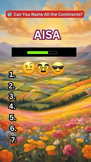 Can you name all the Continents?🔥Quiz challenge! 🌍 #quiz #continents #shorts #gamtng