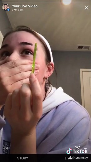 thought it was time for me to reupload the private tik tok i made of when i cut my eyebrow slit too big on my double finsta live