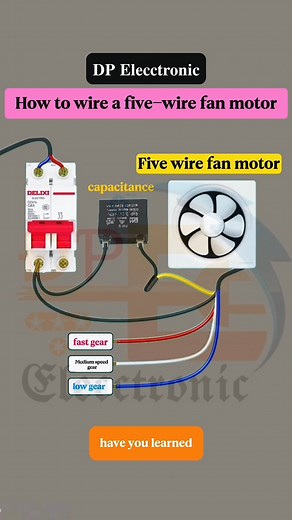 1.2M views · 12K reactions | How to wire a five-wire fan motor... #DPElecctronic #Elecctronic #Electrical #fblifestyle #electricalwork #interiordesign #instagramreels #DPElecctronicfollow | 퐃퐏 퐄퐥퐞퐜퐜퐭퐫퐨퐧퐢퐜 | Facebook