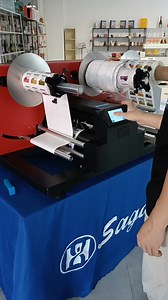 #SAGA Desktop label cutter SG-LC1601A, Laminating/Die cutting/Wasting/Rewinding | Amy Huang