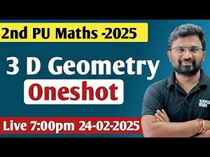 Three Dimensional Geometry Oneshot | Most Important Questions | 2nd PUC Mathematics Exam 2025