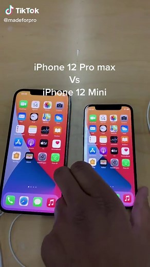 Apple iPhone 12 Pro Max vs 12 mini #madeforpro #apple #iphone #iphone12vs12mini #satisfying #promax #12mini