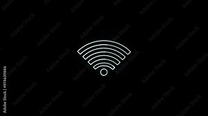 Wi-Fi signal icon animation with glow line.