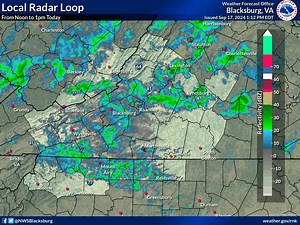 4.2K views · 49 reactions | Radar loop from noon to 1 pm showing mainly light rain/drizzle across the area. Expect this trend to continue off and on through this evening. Rain could become moderate but overall the flooding threat is low. | US National Weather Service Blacksburg VA | Facebook