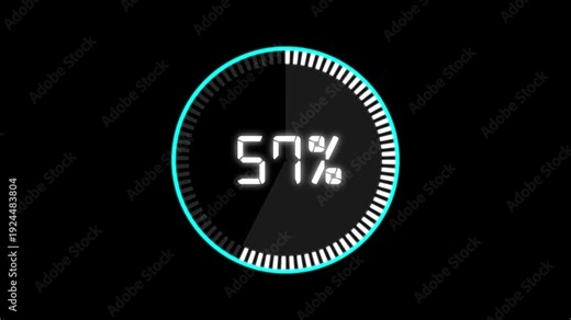 Abstract Pie Chart Data Loop Animation with 80 percent. 80 Modern circular pie chart animation showing percentage progress and statistics.
