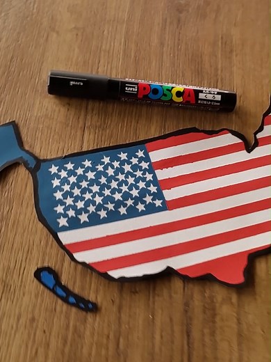 Dibuja la Bandera de Estados Unidos en el Mapa