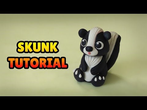 🔴 DIY How to Make a SKUNK - Polymer Clay, plastilina and Fondant Tutorial