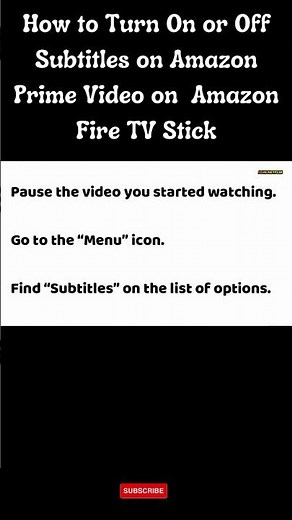 How to Turn On or Off Subtitles on Amazon Prime Video on Amazon Fire TV Stick #shortvideo #shorts